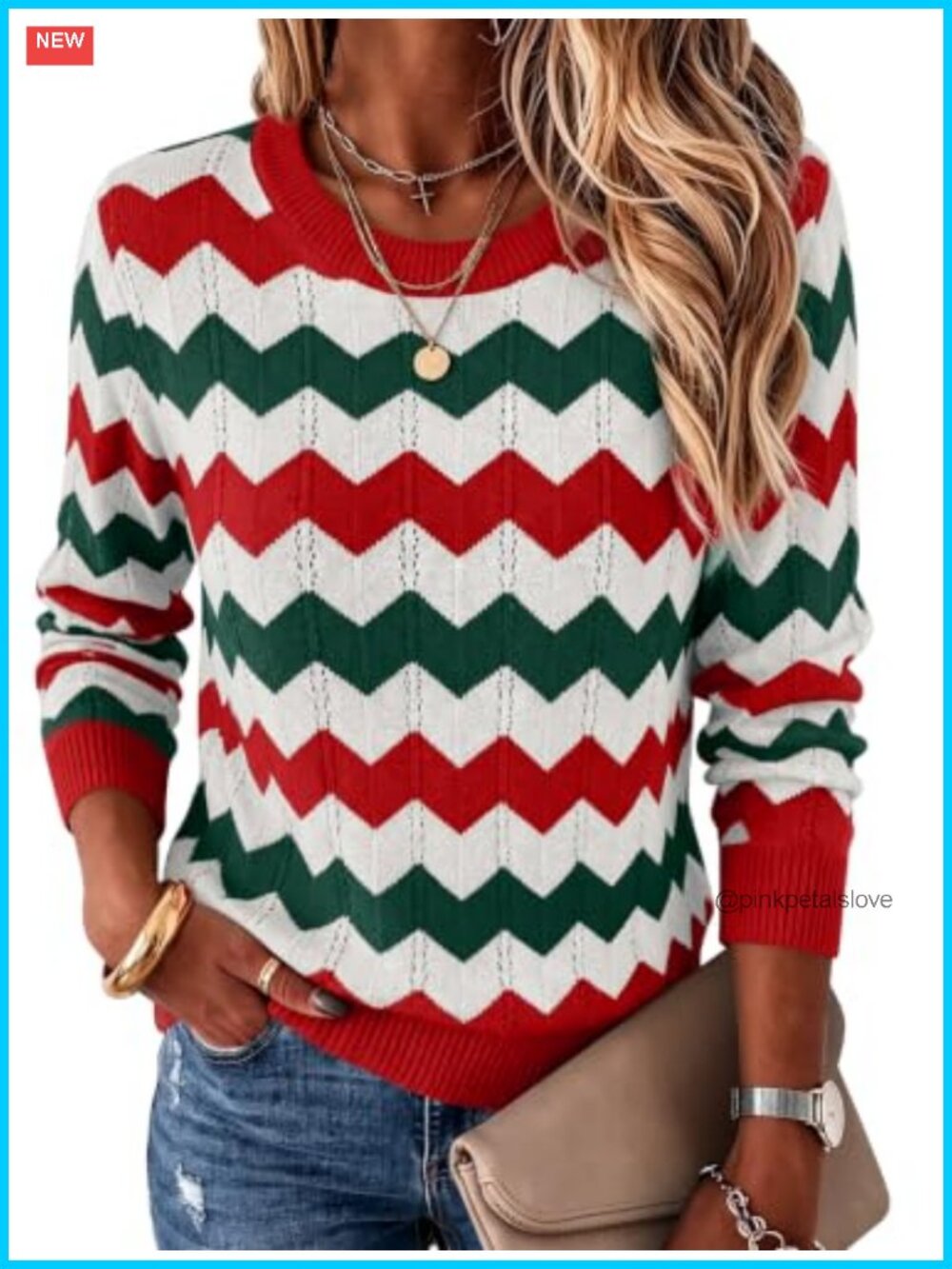 Womens Knit Pullover Sweater Crew Neck Long Sleeve Casual Fall Layer